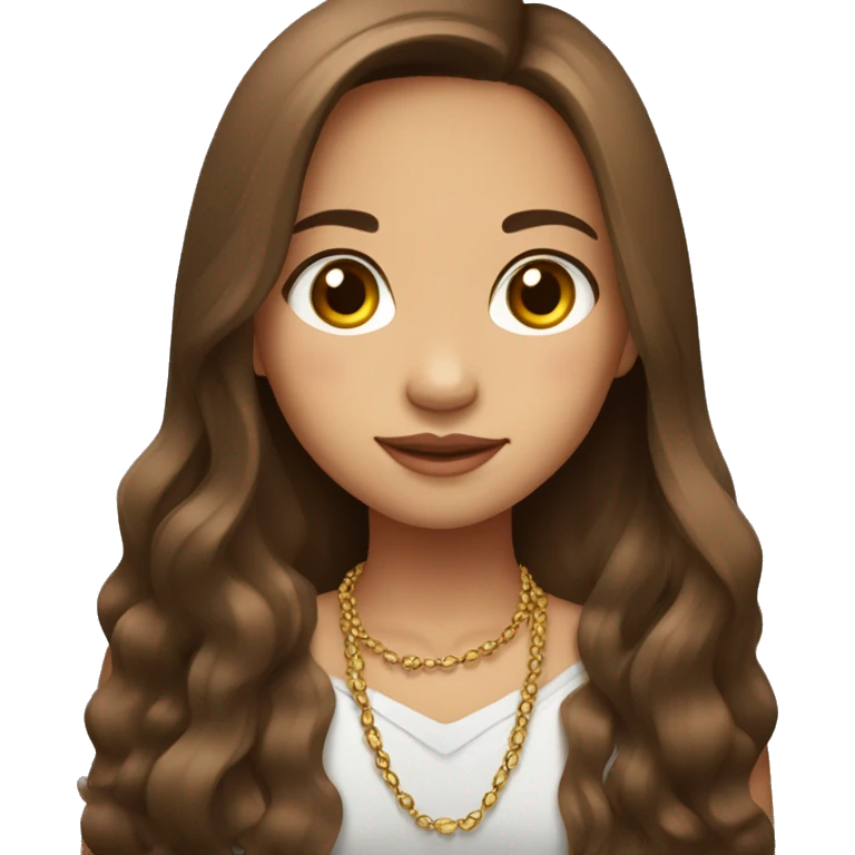 Philipino girl ,long brown hair ,pretty girl ,necklace  emoji