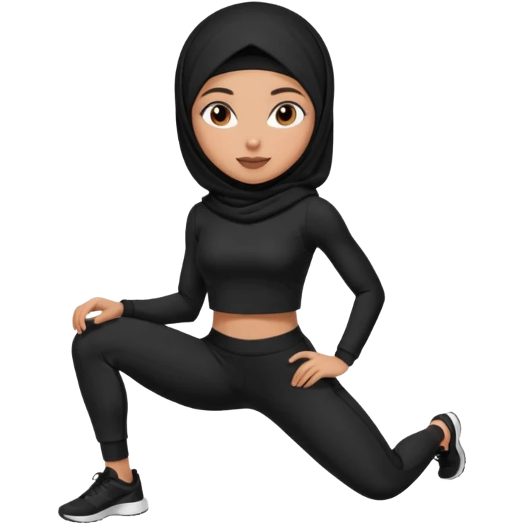 girl wearing a black hijab and is a fitness trainer emoji