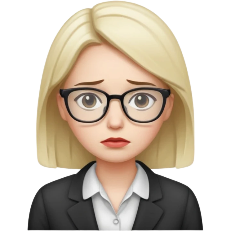 female office worker sad face emoji