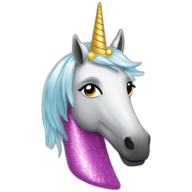 Une licorne qui fait caca des paillettes emoji