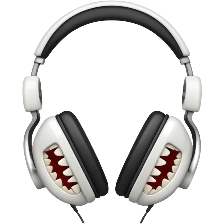 Headphones filled with teeth  emoji