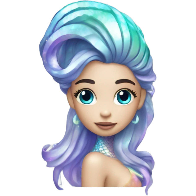 mermaid, model, magical, iridescent, mystical, shiny, holographic, highlights, scales  emoji