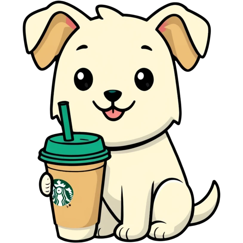 Dog with Starbucks  emoji