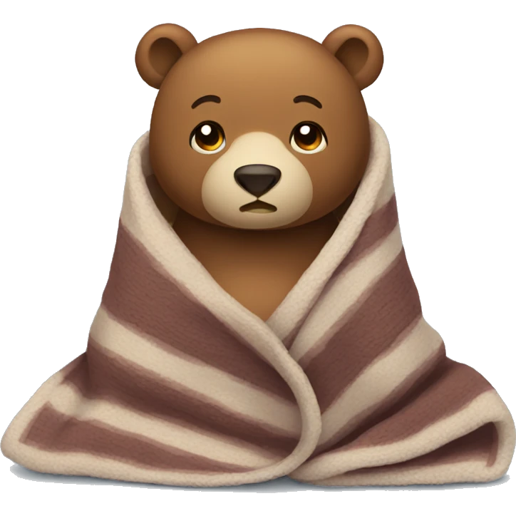 bear cozy in blanket emoji