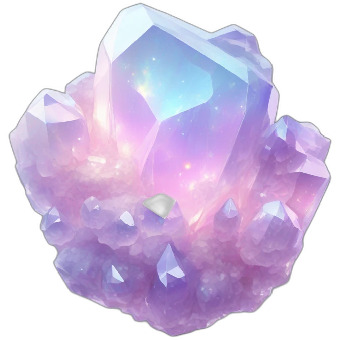 glossy Pastel whitish iridescent glass nebula crystal cluster emoji