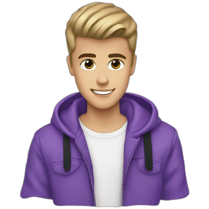 Justin Bieber with heart love emoji