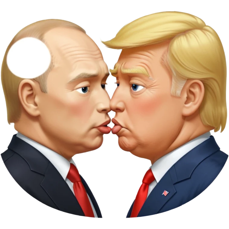 Putin and Trump kissing passionately  emoji