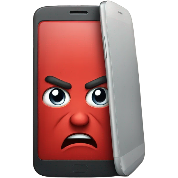 Red smartphone angry  emoji