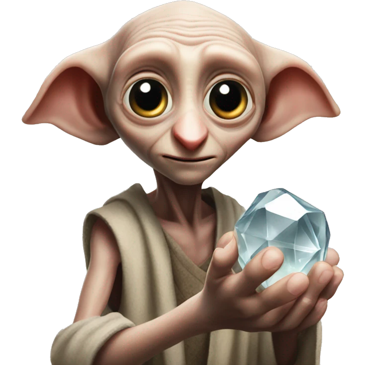Dobby holds a gem in his hands emoji