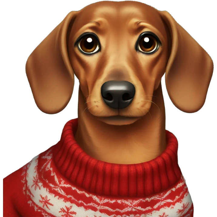 Dachshund wearing Christmas sweater emoji