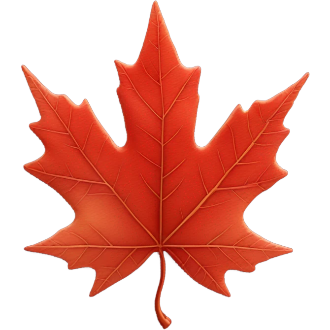 A beautiful red Canadian Maple Leaf, with high detail, resolution, quality emoji