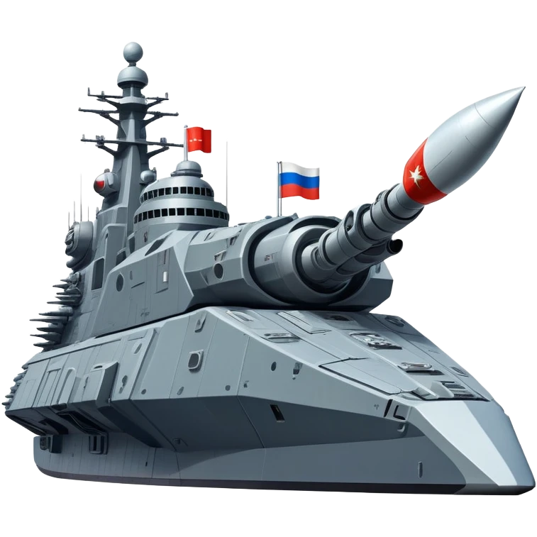 Colossal Russian space warship with flag coloration and heavy armaments emoji