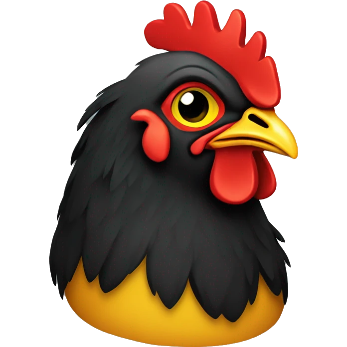 black red yellow chicken logo emoji