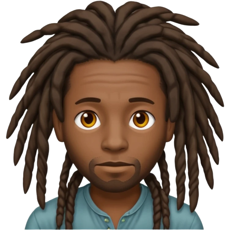 A nonchalant black man with dreads for hair emoji