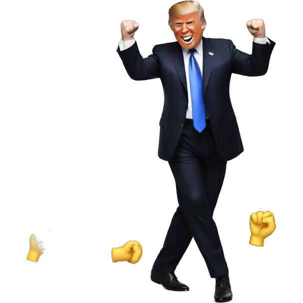 Donald trump dancing, only need to show the dancing fist emoji