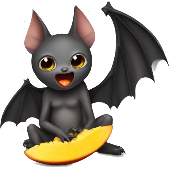 Bat eating mango emoji