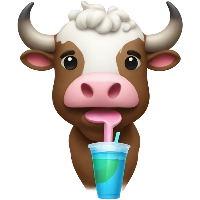 Bull holding a smoothie emoji