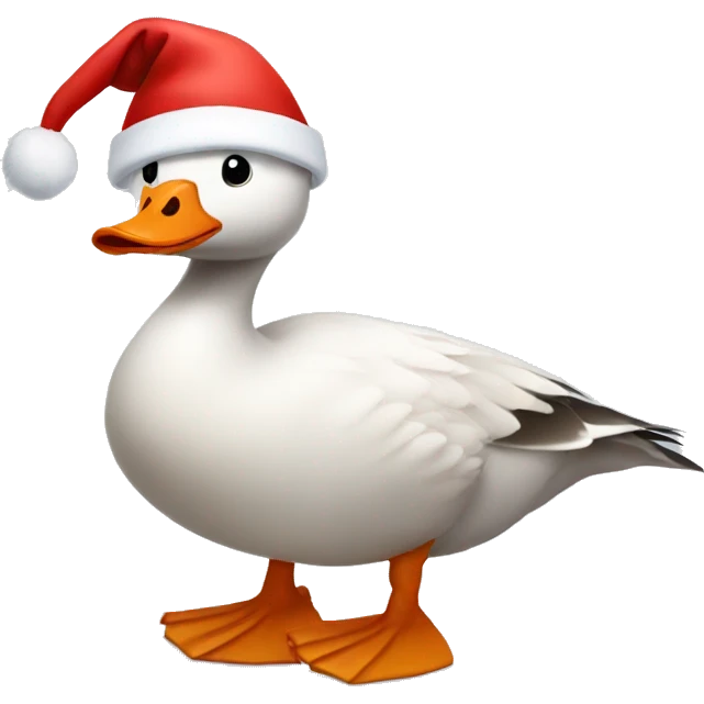 goose wearing a santa hat emoji