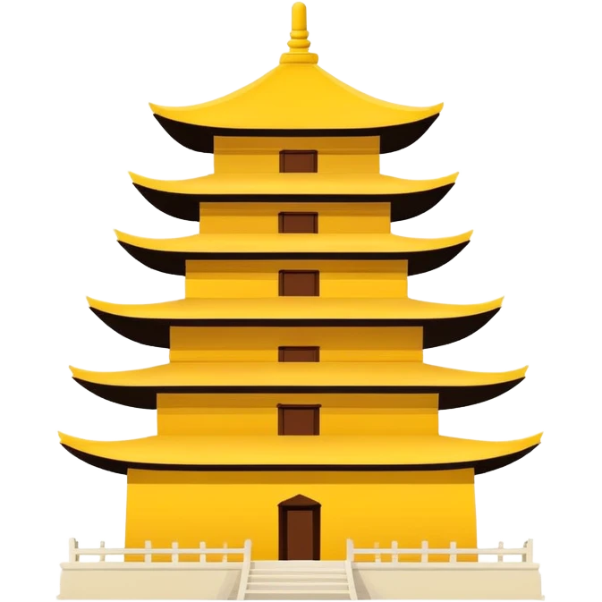 Extremely simplified Chinese pagoda symbol, minimal lines, basic emoji emoji