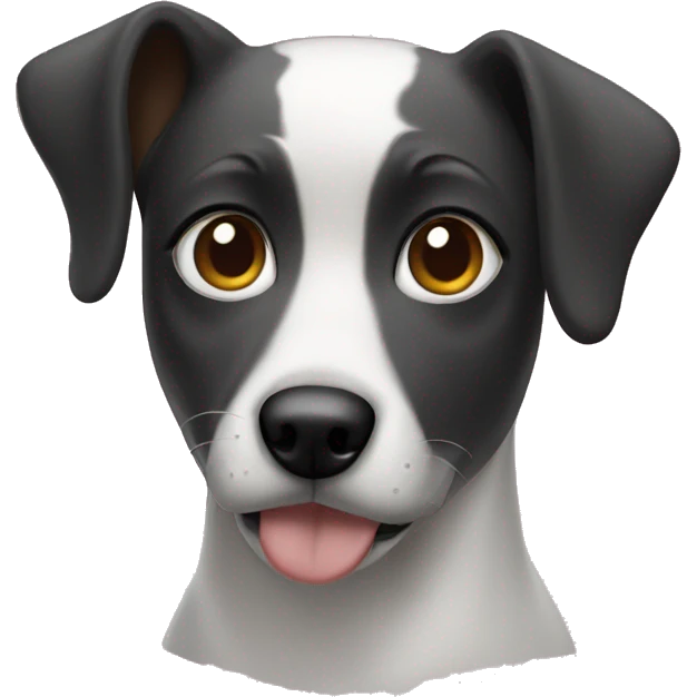 Staff dog wth black patch on right eye emoji