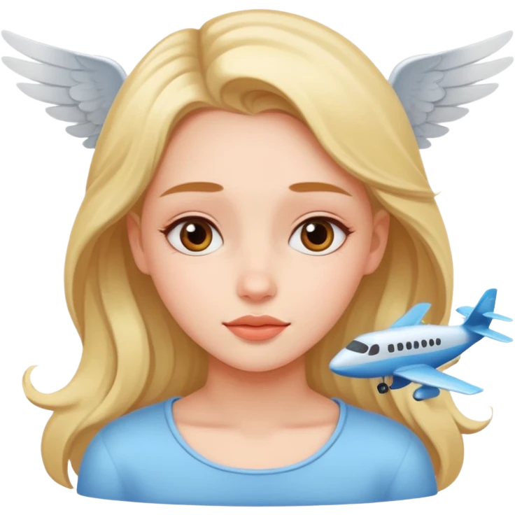 Красивая девушка мечтает полететь куда то emoji