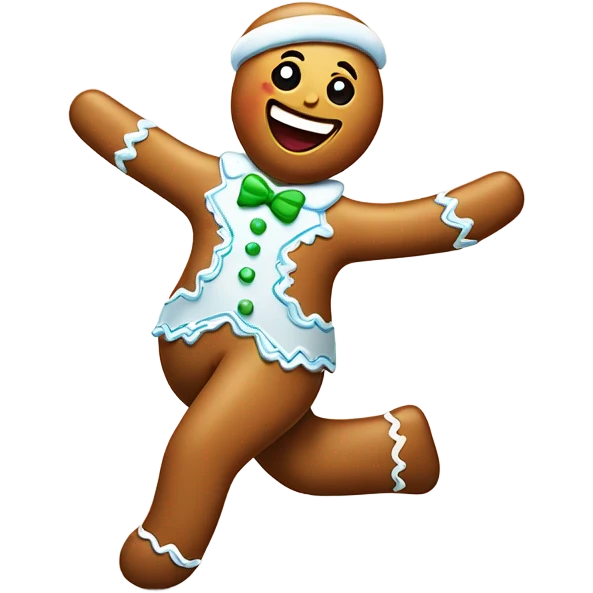 Twerking gingerbread man emoji