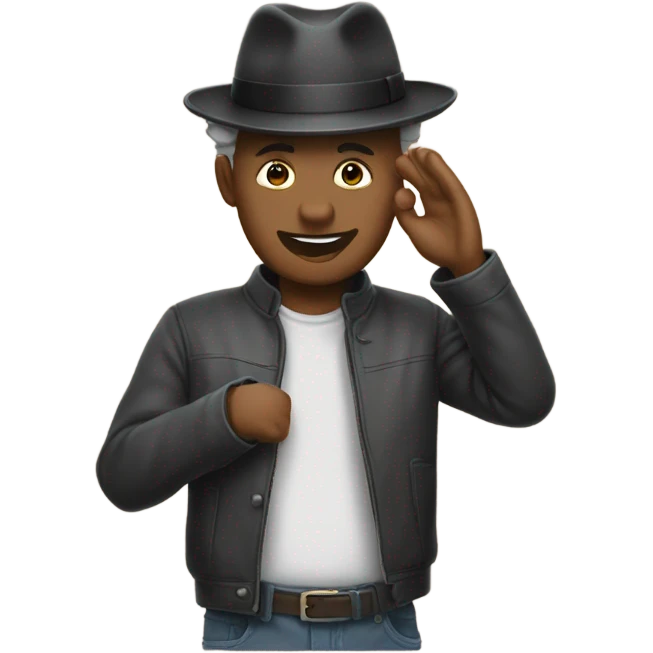 Man tipping their hat in a kind gesture  emoji