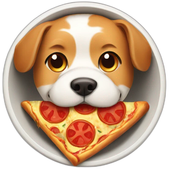 dog bowl with pizza inside emoji