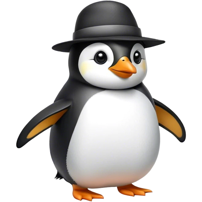 Penguin with hat emoji