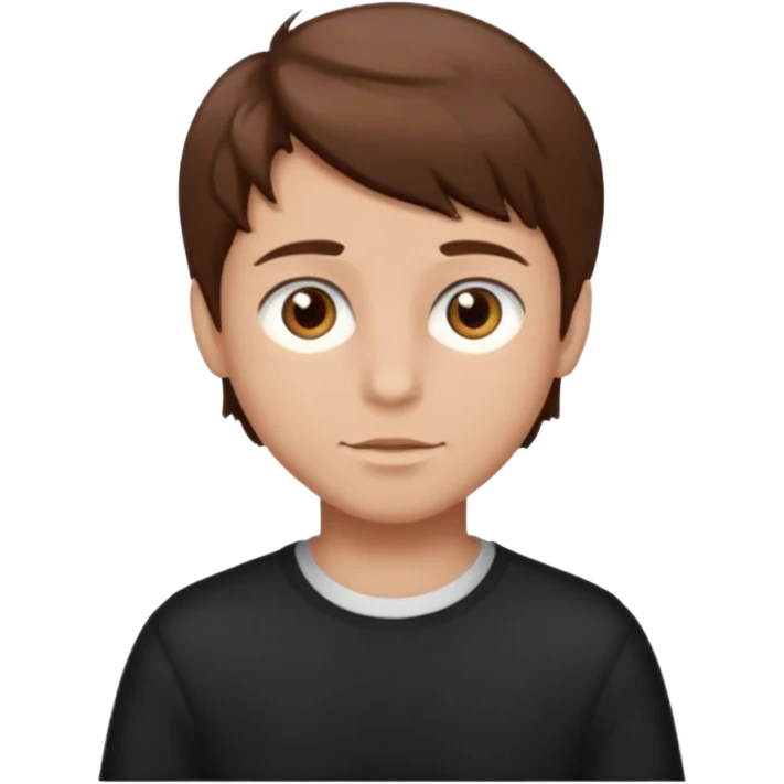 a boy with brown hair and brown eyes emoji