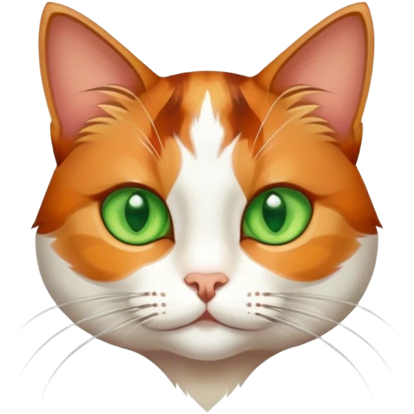 realistic portrait of green-eyed cat emoji