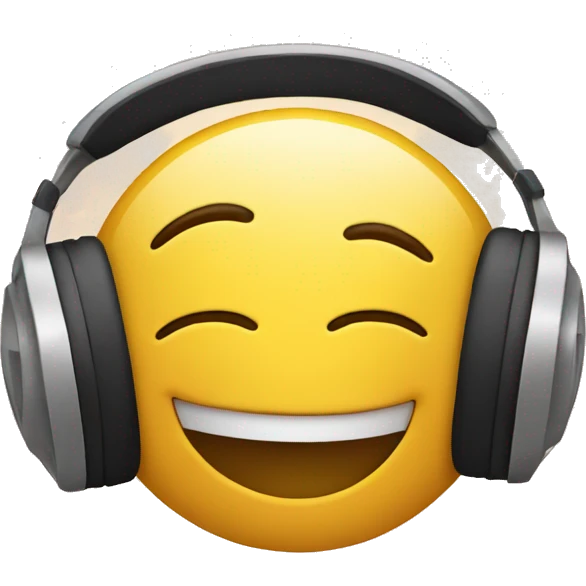 Smiley listening to music  emoji