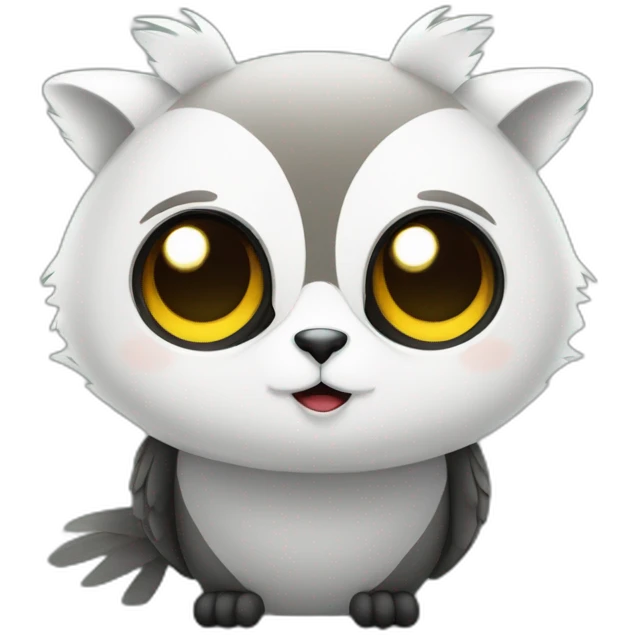Chat sur panda sur hibou emoji