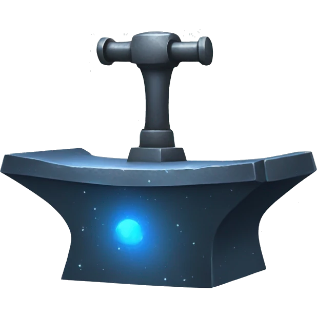blacksmith's anvil from deep Space made from blue star emoji