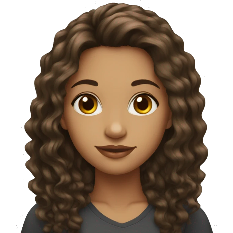 girl latina wavy long hair black emoji