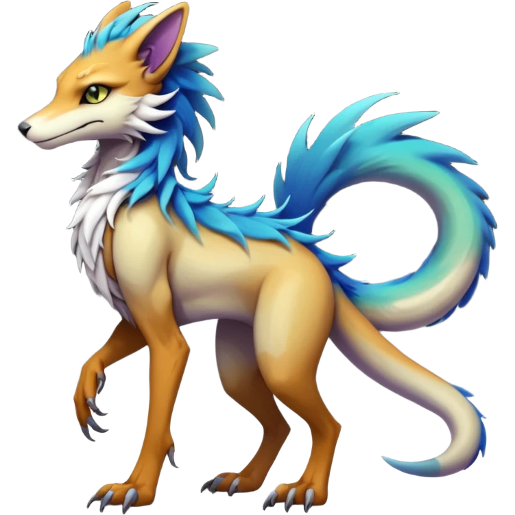 badass elegant wild beautiful natural badass futuristic epic exotic anthro modern furry cyborg-sergal-vernid-creature, full body, gradient pretty hair, with a long tufted tail, aesthetic, art by LiLaiRa, art by art by Falvie emoji