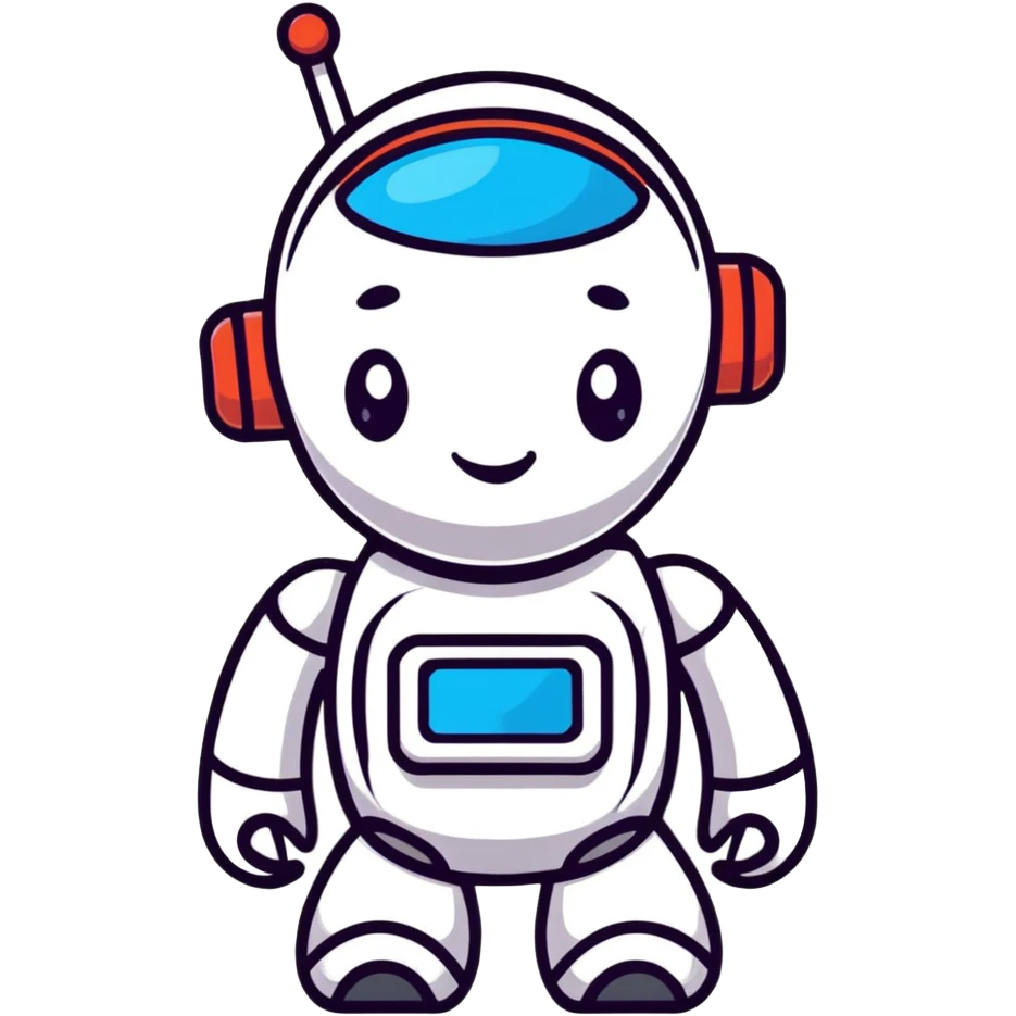 cute robot kid avatar with friendly face emoji