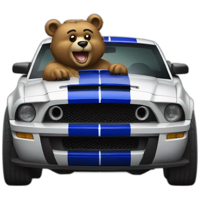 Bear driving ford shelby emoji