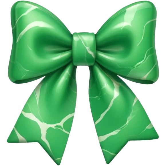 marble green bow emoji