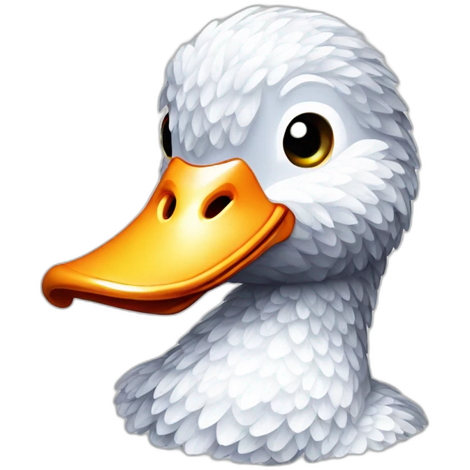 A Muscovy duck made of shiny diamonds emoji