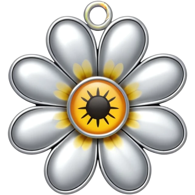 silver flower shape charm emoji