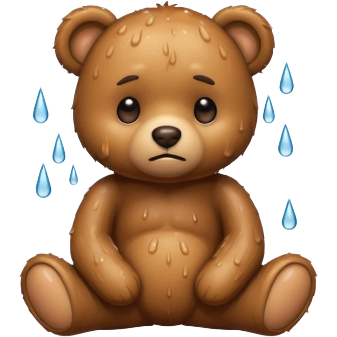 Sad teddy bear in the rain emoji