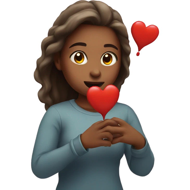 Girl blowing a heart emoji