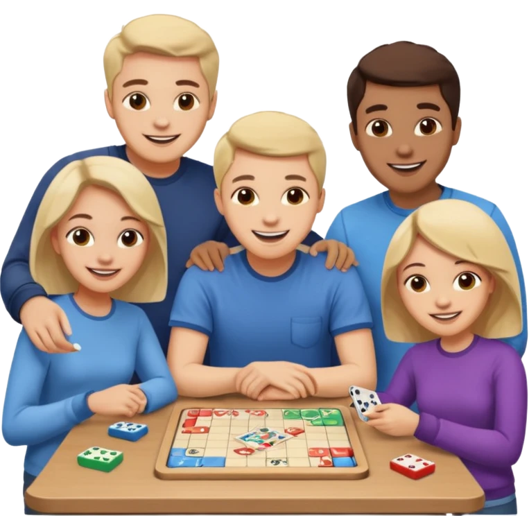 white friends playing board game emoji