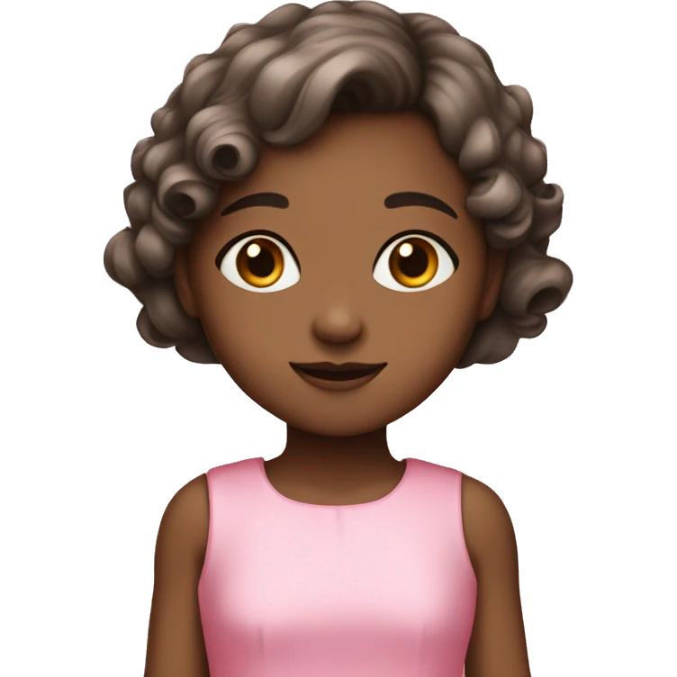 Cute little girl with pink dress  emoji