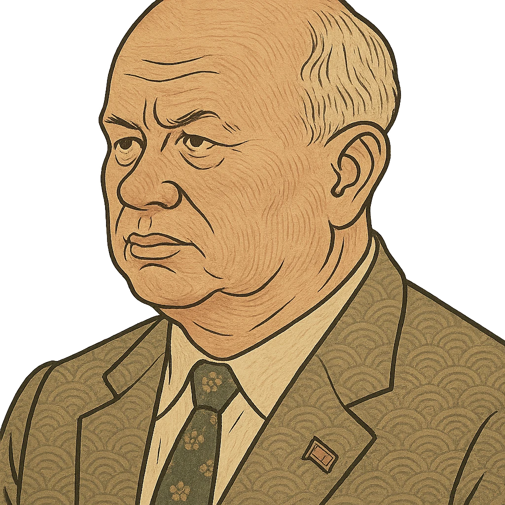 ukiyo-e style portrait of Nikita Khrushchev emoji