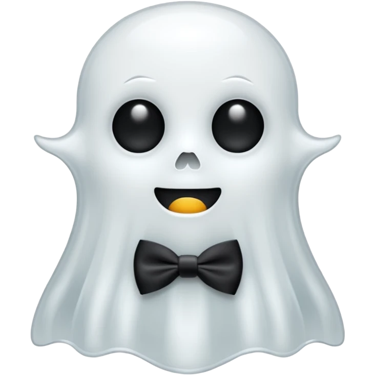 A ghost with a bowtie emoji