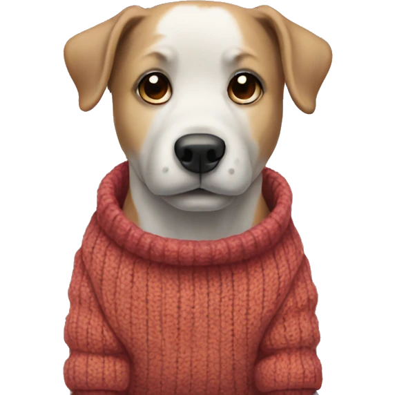 Cold dog wearing a sweater emoji