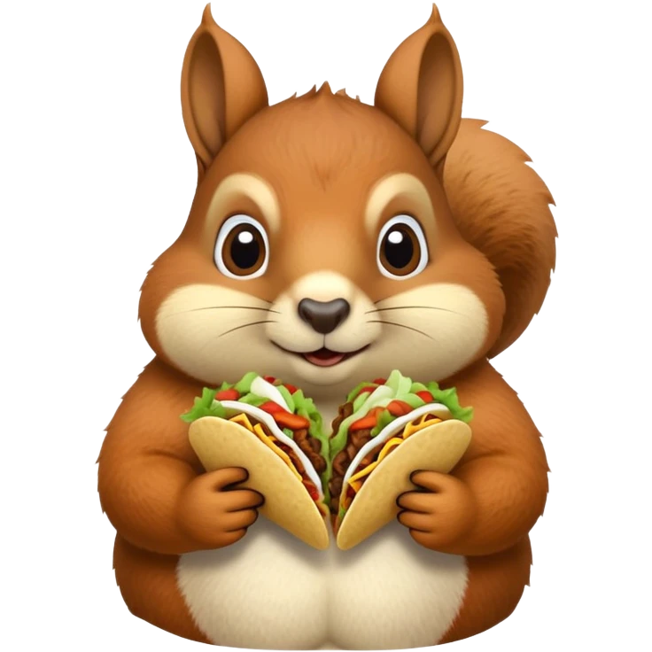 Fat squirrel eating tacos emoji