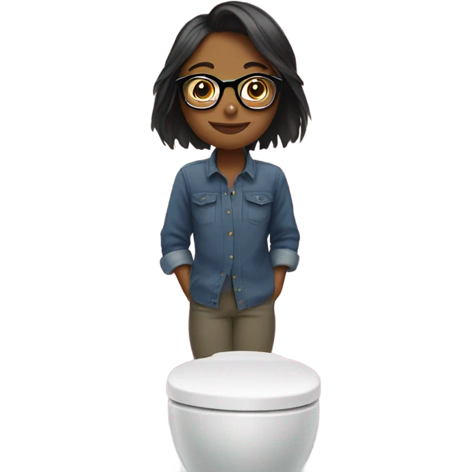 girl with glasses in the bathroom emoji